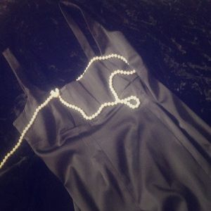 Black Satin Stealth Midi Stunner Dress!